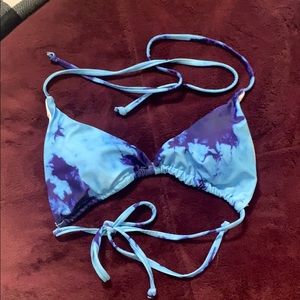 Blue tie dye bathing suit top